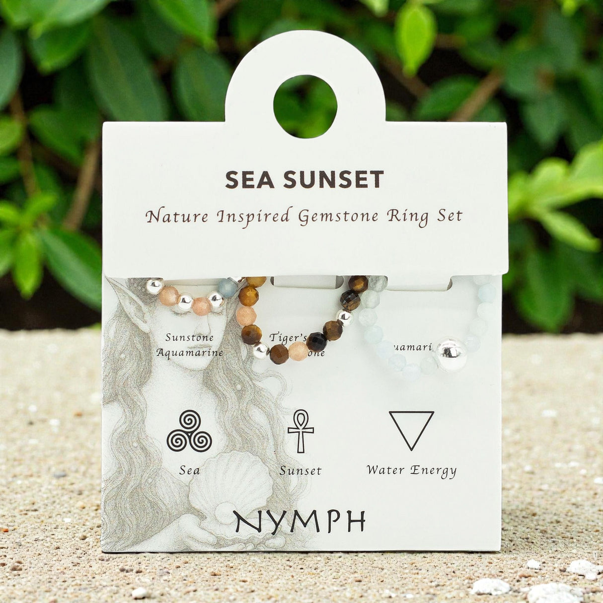 Nymph Spirit Gemstone Ring Set – Sea Sunset
