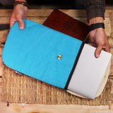 13-Inch Padded Laptop Sleeve Yellow Charcoal Stonewashed Cotton