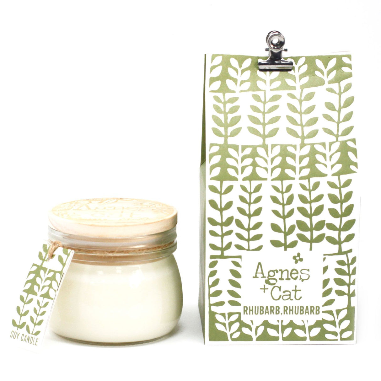 Lumânare din soia cu rubarbă, 180ml borcan Kilner