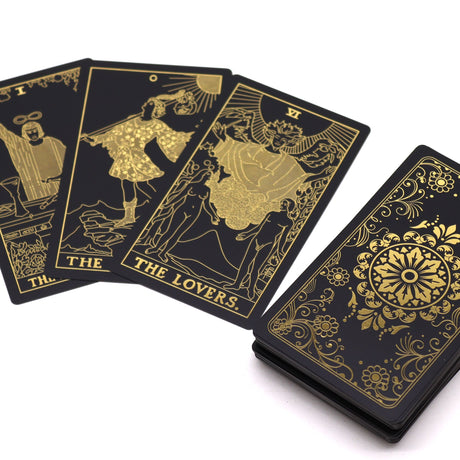 Jeu de cartes de tarot avec boîte cadeau livre à feuille d'or