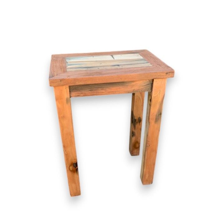 Display Stand End Table, Upcycled Teak