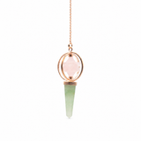Heart Compass- Two Piece Spinning Merkaba Star in Copper Pendulum - Rose Quartz & Green Aventurine
