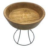 Cuenco de teca con soporte de metal, 20 cm