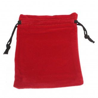 Bolsa de terciopelo con cordón roja 10x12cm