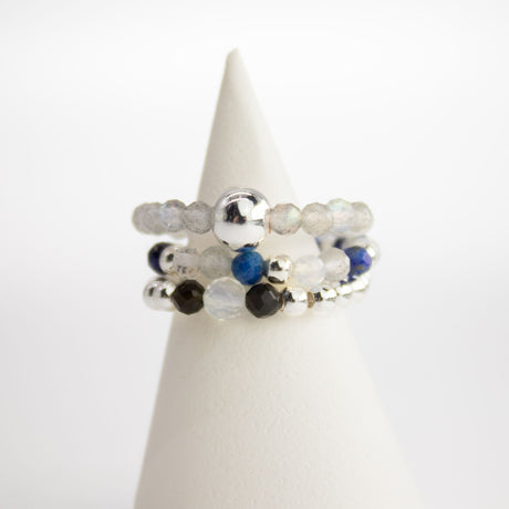 Nymph Spirit Gemstone Ring Set – Northern Lights, Gemstone Rings