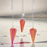 Zeszijdige Pendel – Aurora Kristal Perzik – 4cm