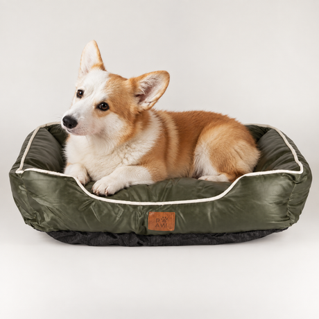 PAW Bed – Small Khaki Green – 60 × 50 × 15 cm
