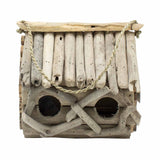 Casa para pájaros de madera flotante doble