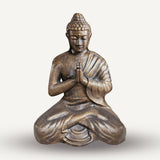 Buddha Statue 1.2m Antique Gold Praying Bronze Finish