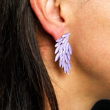 Vintage Lavender Glass Angel Wing Dangle Earrings