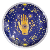 Hamsa Offering Plate Midnight Blue Enameled Three-Legged