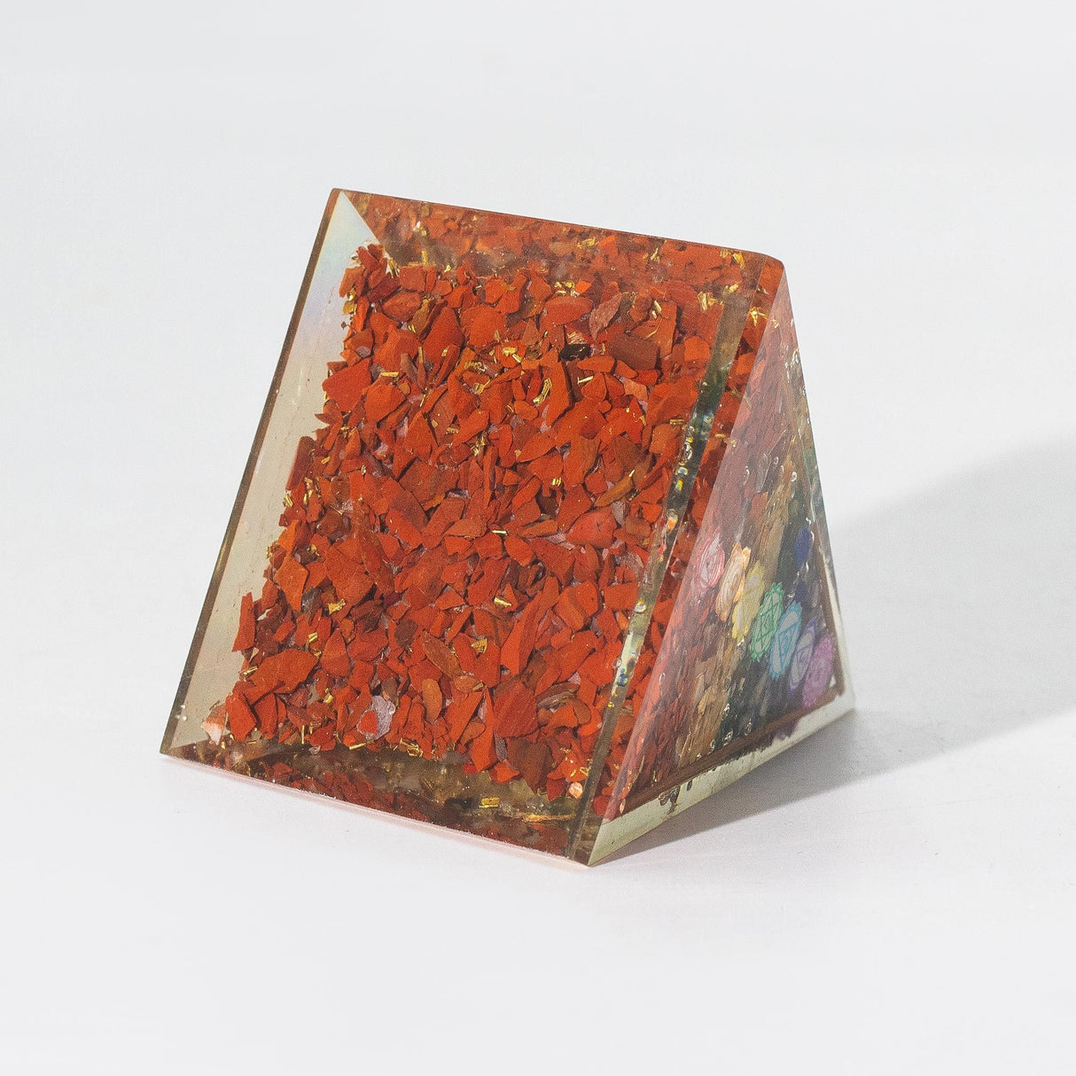 Med Orgonite Pyramids 7x6cm – Copper Bars – 7 Chakra Chips