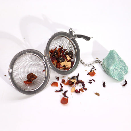 Tea Infuser With Raw Green Aventurine Gemstone