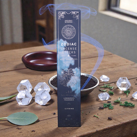 Lemongrass Zodiac Gemstone Crystal Incense – Leo, Incense Sticks