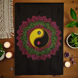 Cotton Wall Art (70x110cm) – Ying & Yang Mandala, Tapestries