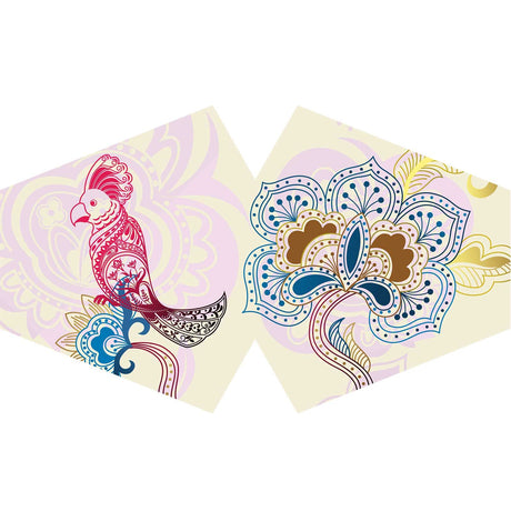 Stoffmaske für Erwachsene mit Filter, Mandala-Papagei