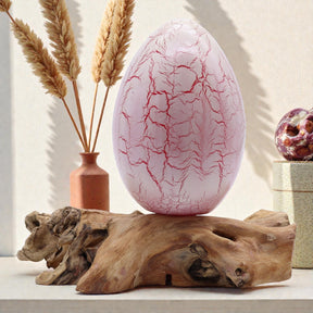 DriftGlow Lamp Crackle Fire Egg Shade – Orange, Table Lamps