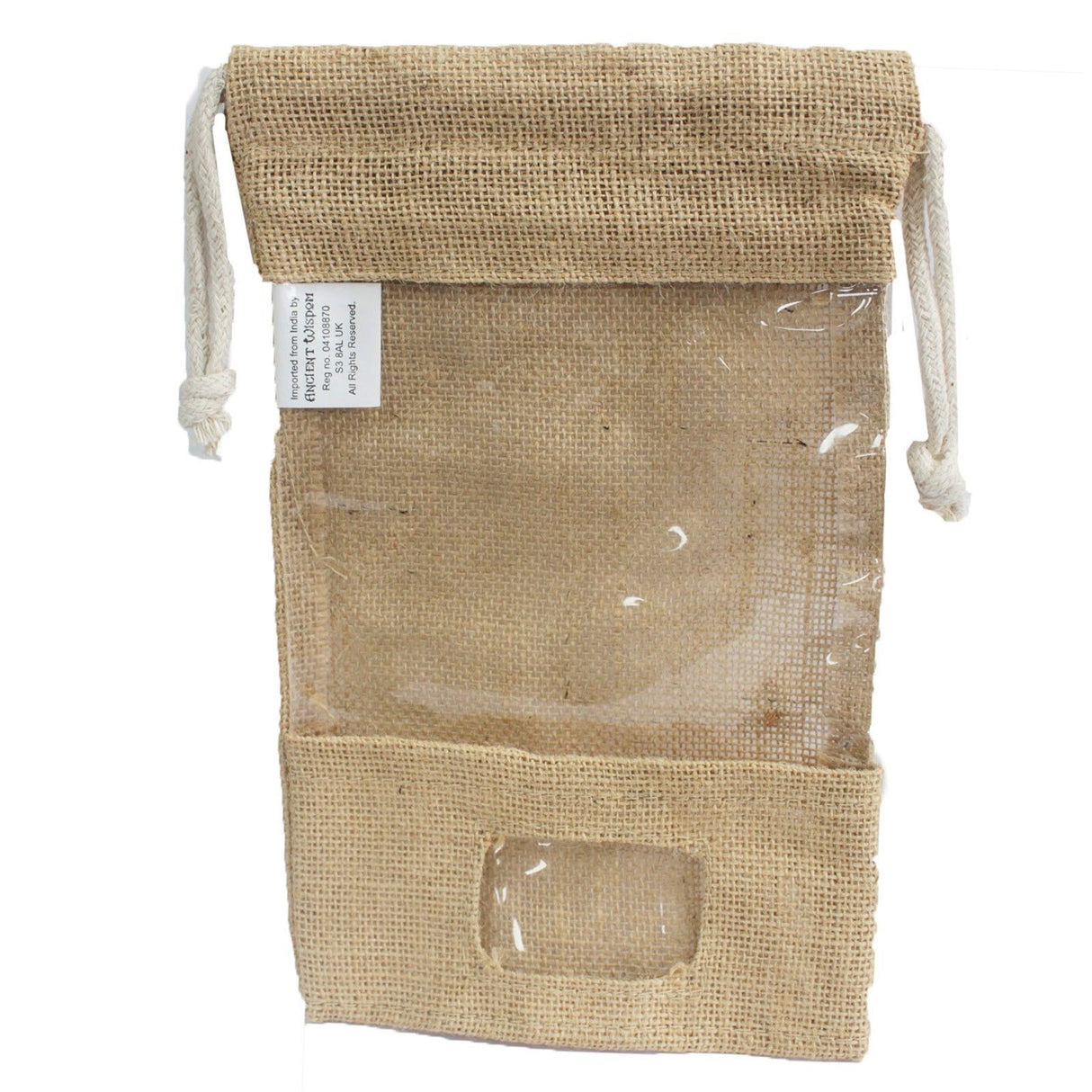 Jute raam cadeauzak 25x16cm met zakje