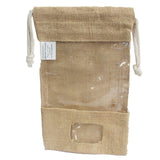 Jute raam cadeauzak 25x16cm met zakje