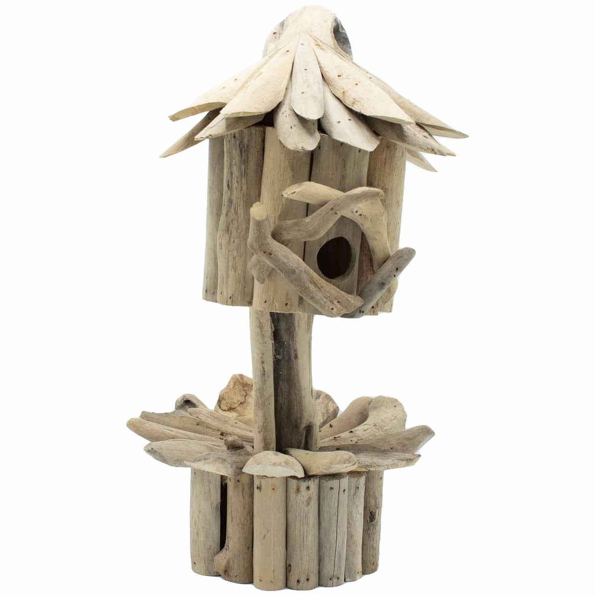 Casa para pájaros de madera flotante con soporte, decoración costera
