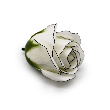 Sæbe Rose Blomster Medium Elfenben Sort Kant 10-Pak