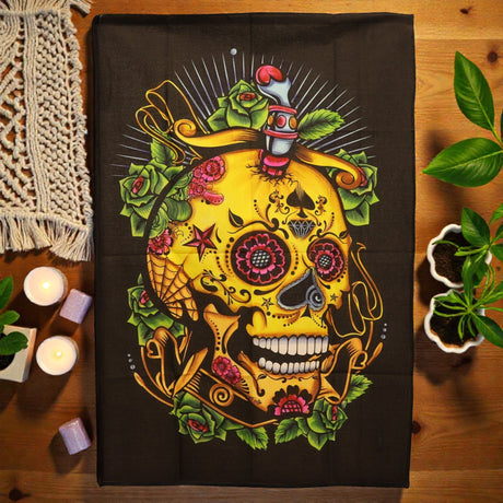 Cotton Wall Art (70x110cm) – Dead of the Dead Skull, Tapestries