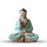 Buddha Statue Teaching Hand Carved Wood Mint 30cm