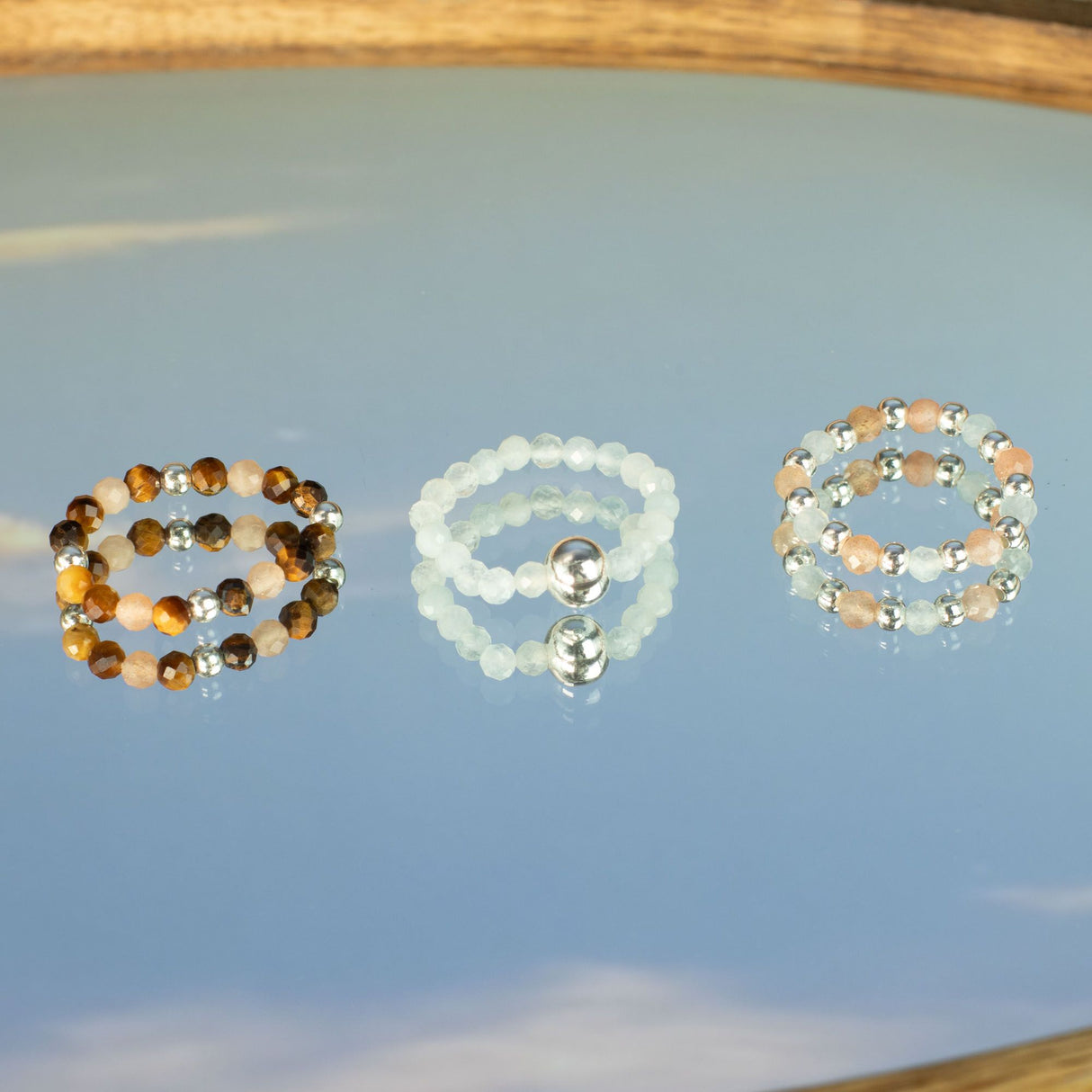 Nymph Spirit Gemstone Ring Set – Sea Sunset