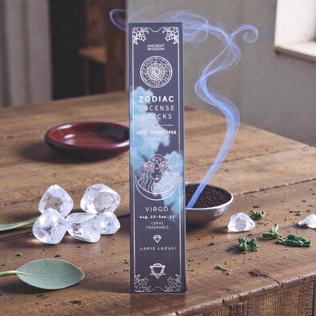 Copal Zodiac Gemstone Crystal Incense – Virgo, Incense Sticks