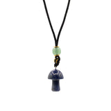 Cord Necklace Gemstone Pendant – Sodalite Mushroom