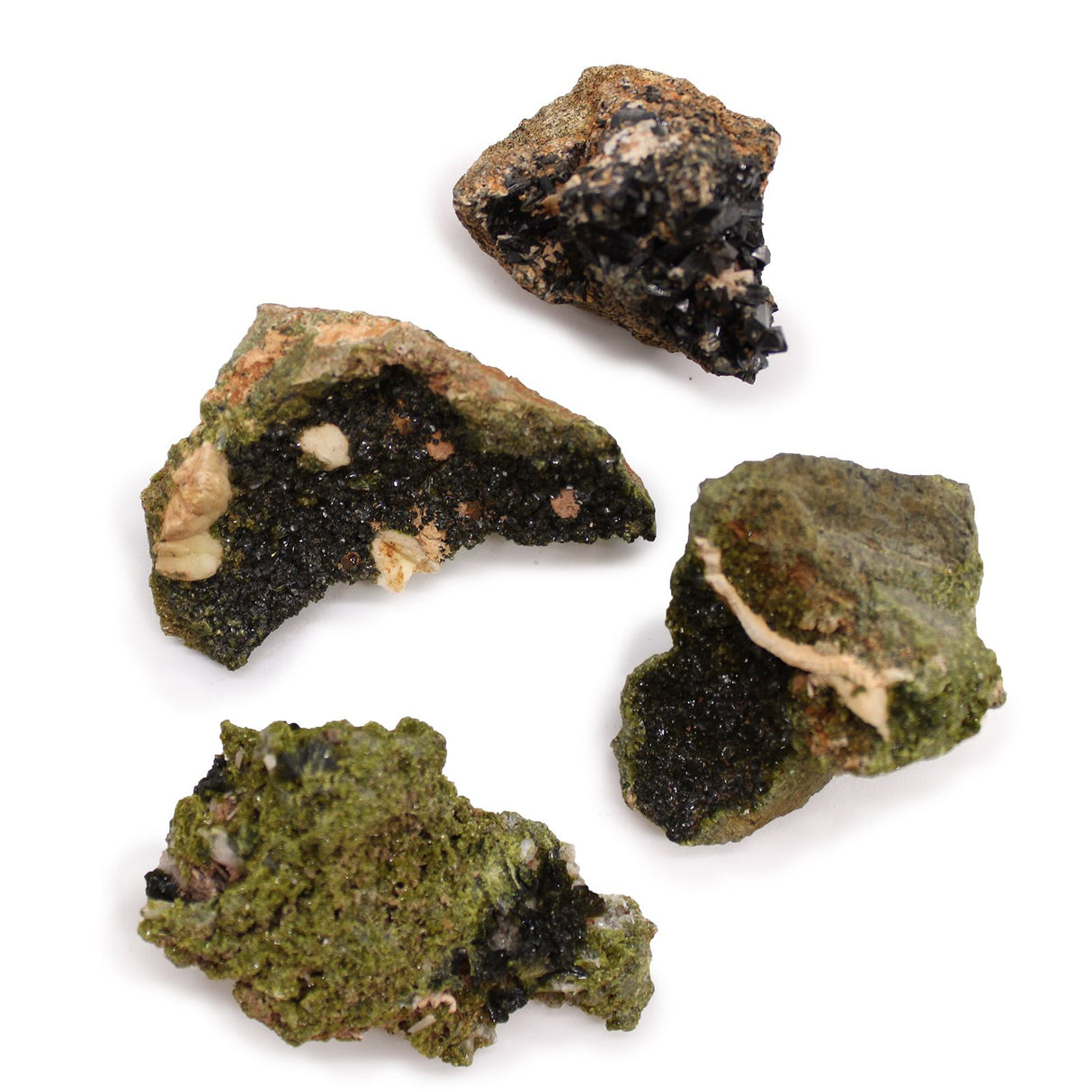Epidote Mineral Specimen Set Approx 10 Pieces Morocco