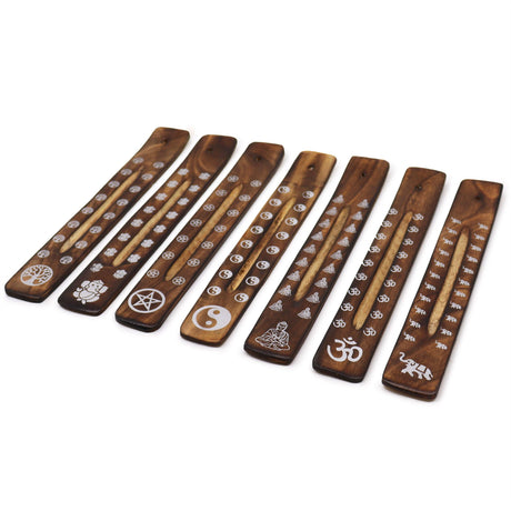 Incense Holder Ash Catcher Mango Wood Burnt Finish