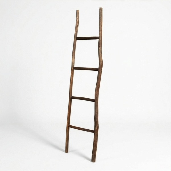 Large Kemu Wood Ladder - 1.5m - Chocolate - Japan Style