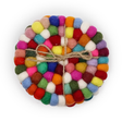 Sous-verres ronds en boules de feutre - Multicolore (lot de 4)