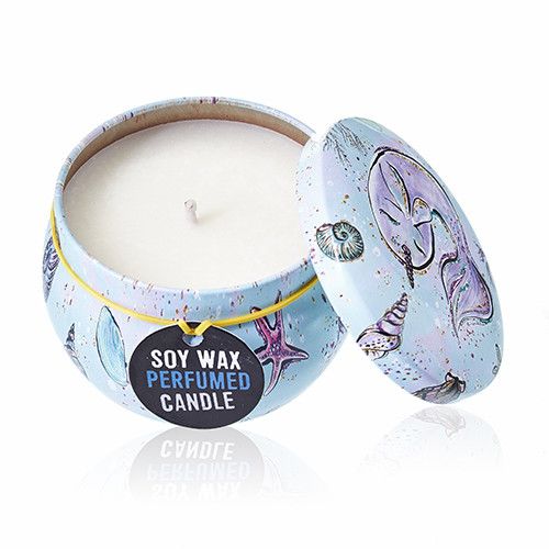 Raspberry Soy Wax Tin Candle Sea Life