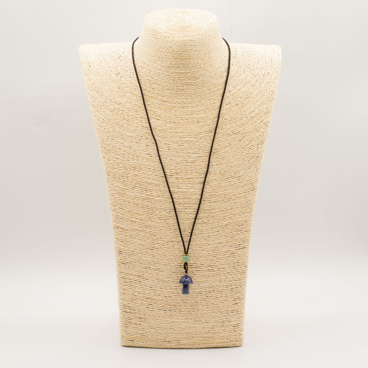 Cord Necklace Gemstone Pendant – Sodalite Mushroom