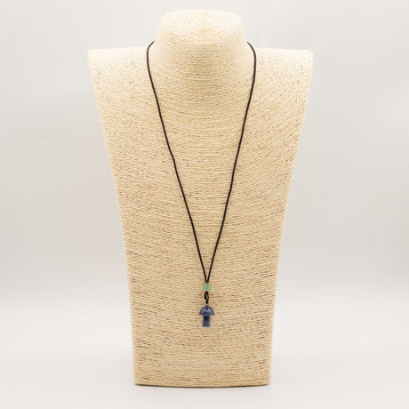 Cord Necklace Gemstone Pendant – Sodalite Mushroom