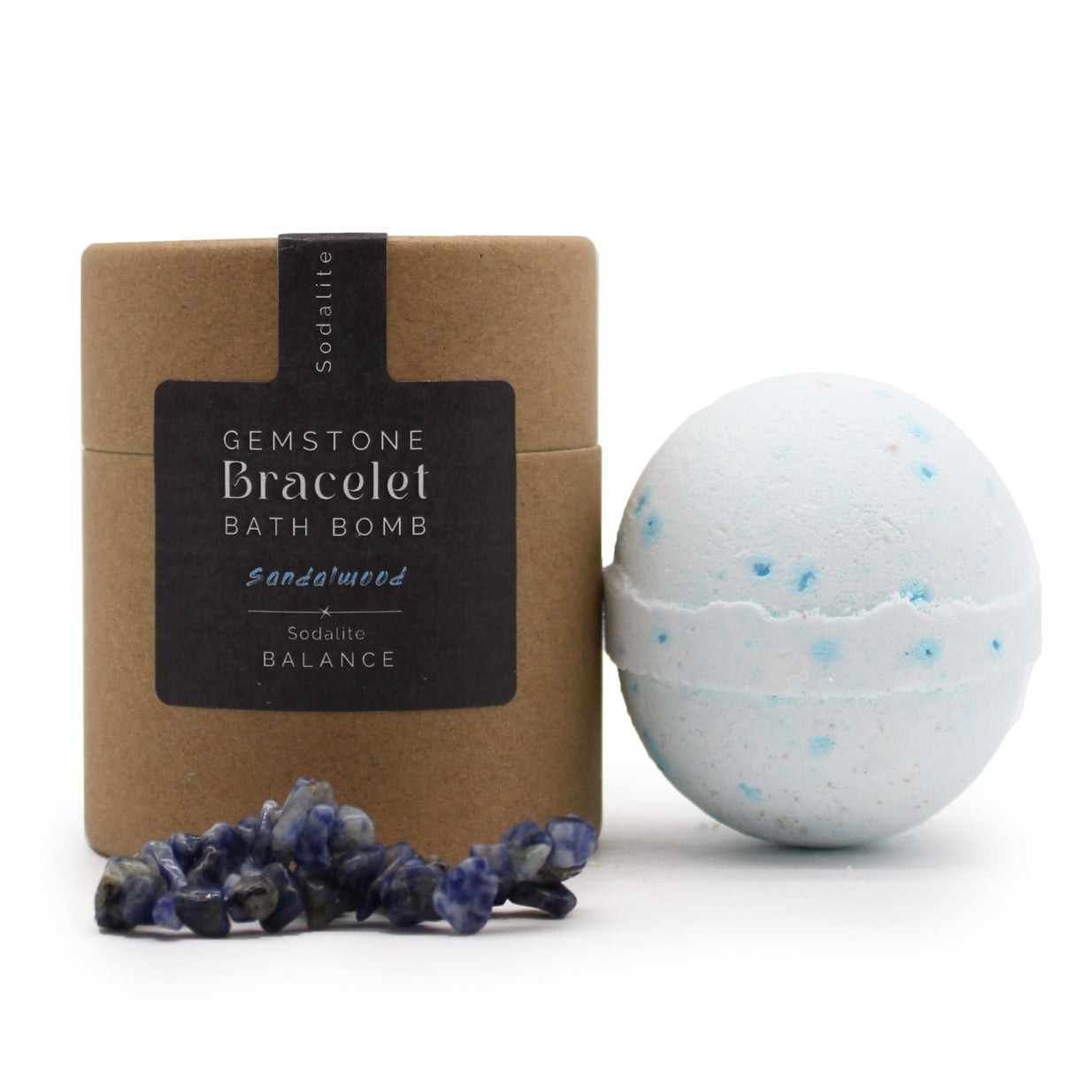 Bath Bomb With Sodalite Gemstone Bracelet – Sandalwood