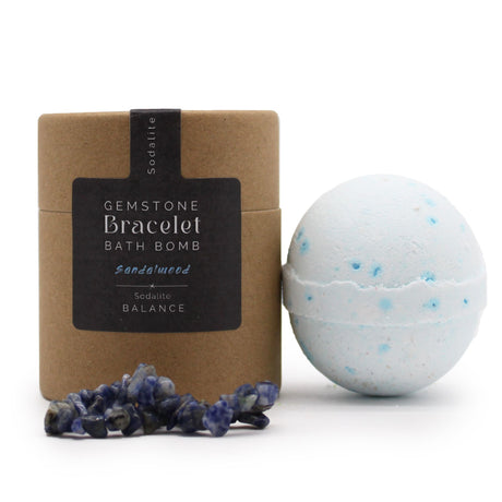 Bath Bomb With Sodalite Gemstone Bracelet – Sandalwood