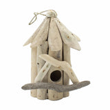 Casita para pájaros de madera flotante con cuerda para colgar, pequeña