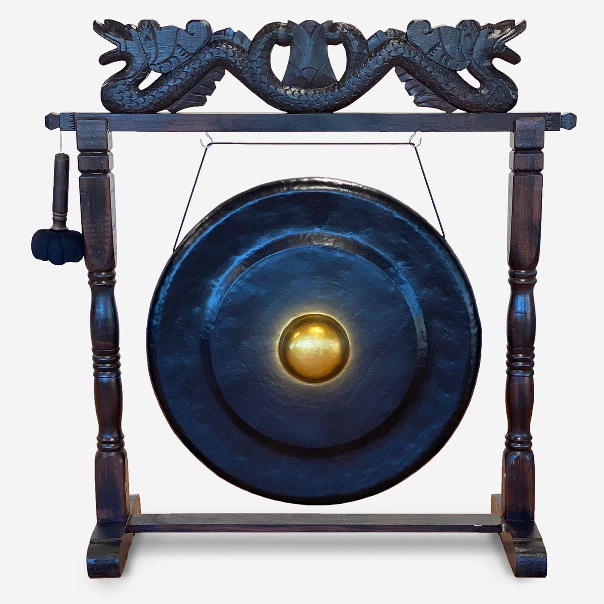 Gong s drvenim stalkom 80cm crni
