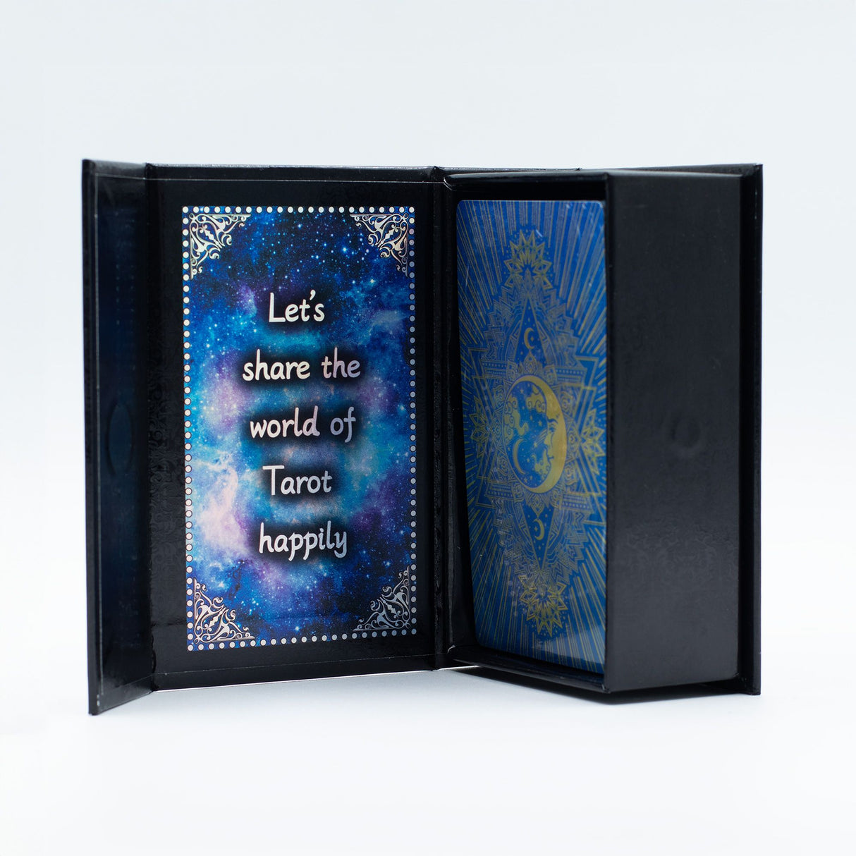 Jeu de cartes de tarot Blue Foil – Visage de lune – avec livret