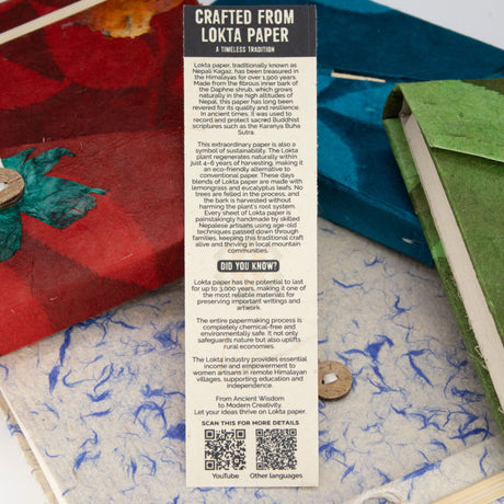 Zápisník Lokta Patchwork – Veľký (21x15cm) – 45 listov – Vrátane záložky – Viacfarebný