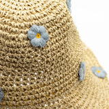 Nomad Sari Floppy Straw Sun Hat – Beige & Flowers