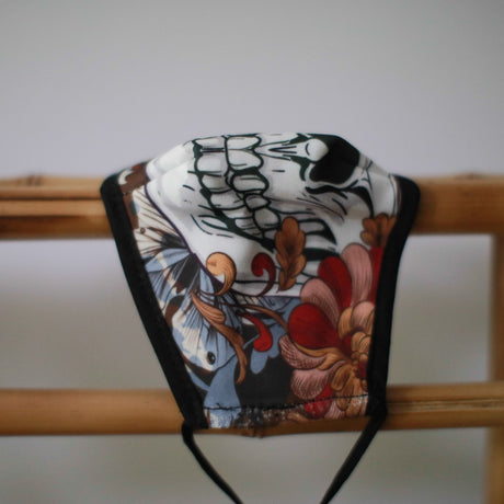 Opakovaně použitelná látková rouška – barevná Calavera pro dospělé