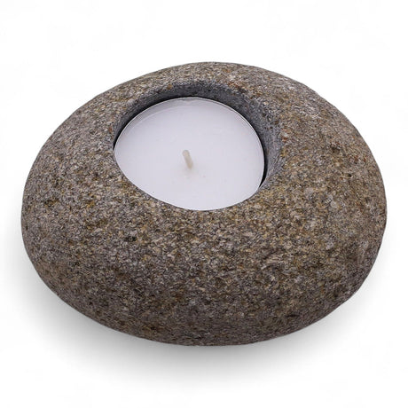 Natural River Stone Tealight Candle Holder
