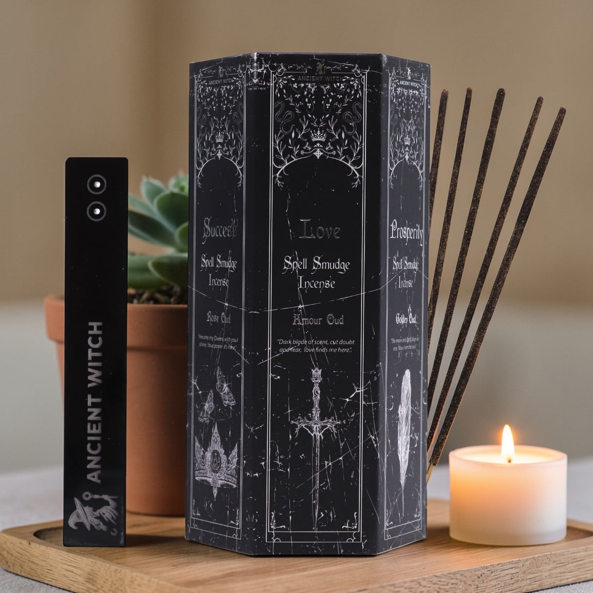 Pyramid Shape Display Incense – Set of 5 Ancient Witch Scents & Spells