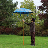 Balinese Turquoise Cotton Garden Parasol Umbrella 1.5m
