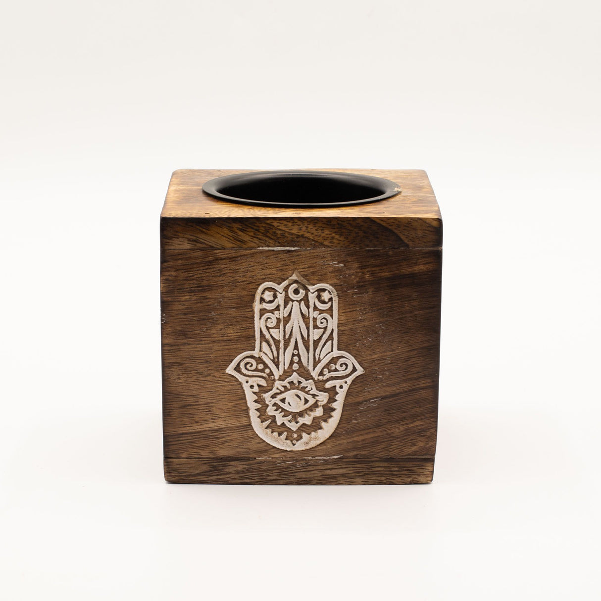 Square Mango Wood Oil Burner – Hamsa