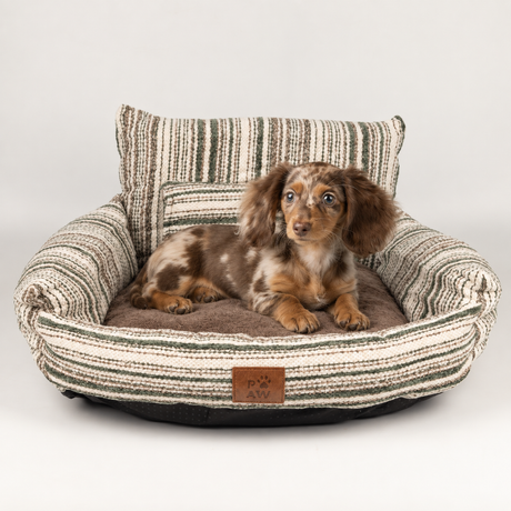 PAW Bed – Small Sofa – Brown Stripes – 50 × 50 × 26 cm